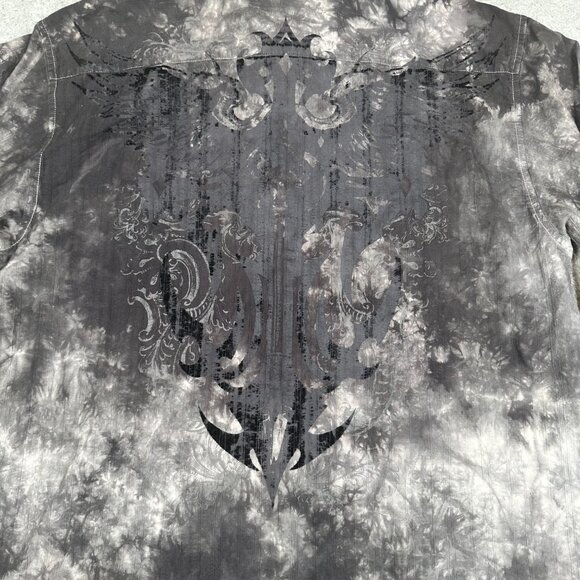 Vintage Y2K Eighty Eight Long Sleeve Shirt Size XL Gray Button Up Grunge Goth - Picture 6 of 14